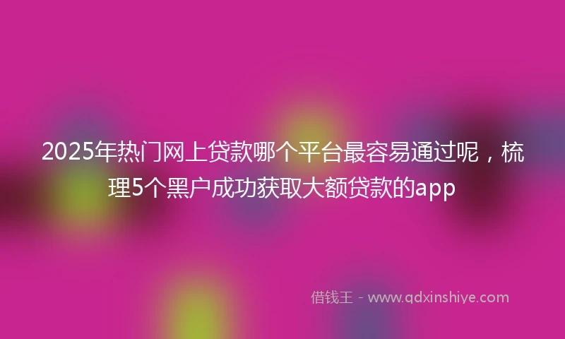2025年热门网上贷款哪个平台最容易通过呢，梳理5个黑户成功获取大额贷款的app