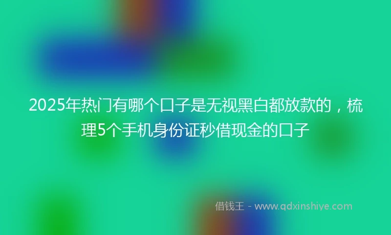 2025年热门有哪个口子是无视黑白都放款的，梳理5个手机身份证秒借现金的口子
