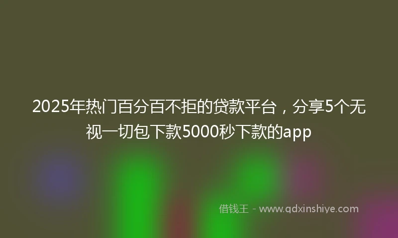 2025年热门百分百不拒的贷款平台，分享5个无视一切包下款5000秒下款的app