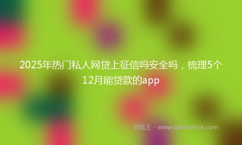 2025年热门私人网贷上征信吗安全吗，梳理5个12月能贷款的app