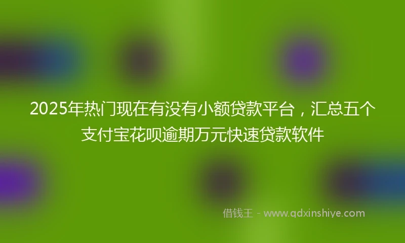 2025年热门现在有没有小额贷款平台，汇总五个支付宝花呗逾期万元快速贷款软件