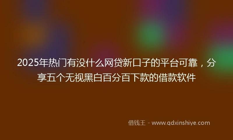 2025年热门有没什么网贷新口子的平台可靠，分享五个无视黑白百分百下款的借款软件