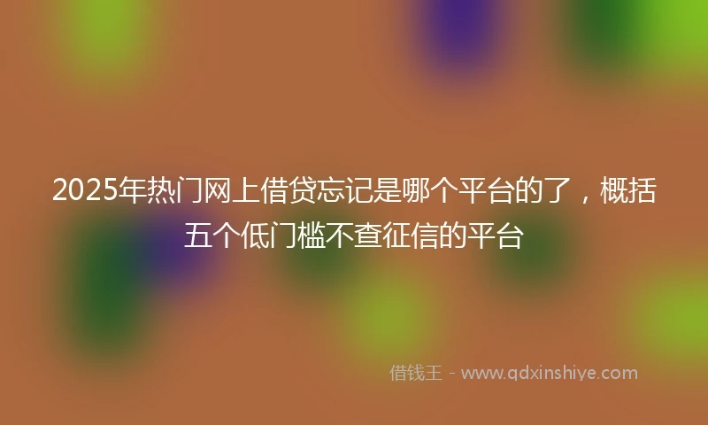 2025年热门网上借贷忘记是哪个平台的了，概括五个低门槛不查征信的平台