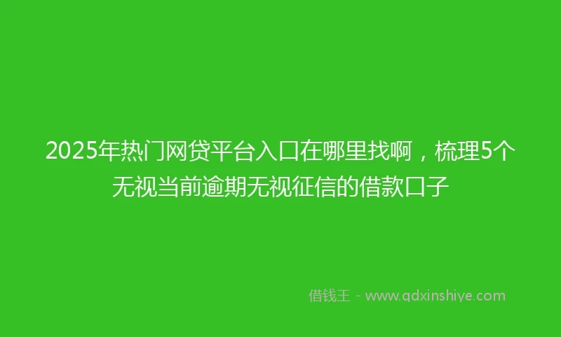 2025年热门网贷平台入口在哪里找啊，梳理5个无视当前逾期无视征信的借款口子