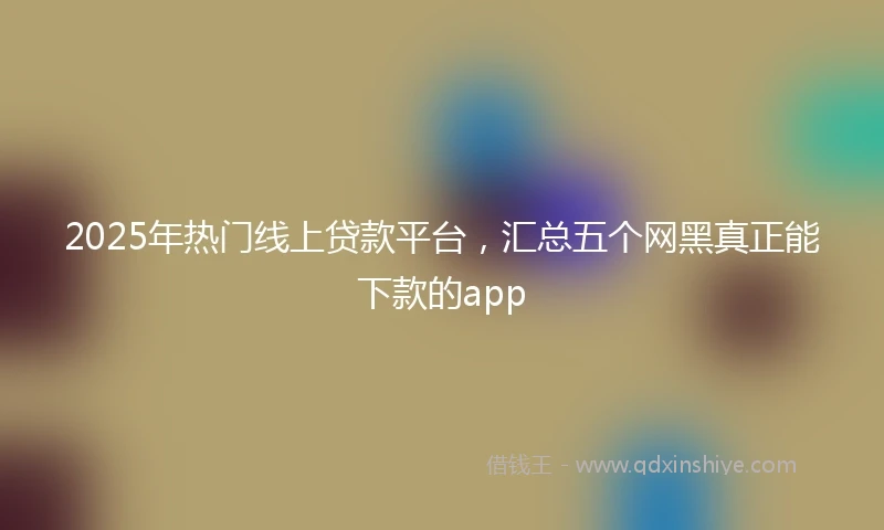 2025年热门线上贷款平台，汇总五个网黑真正能下款的app
