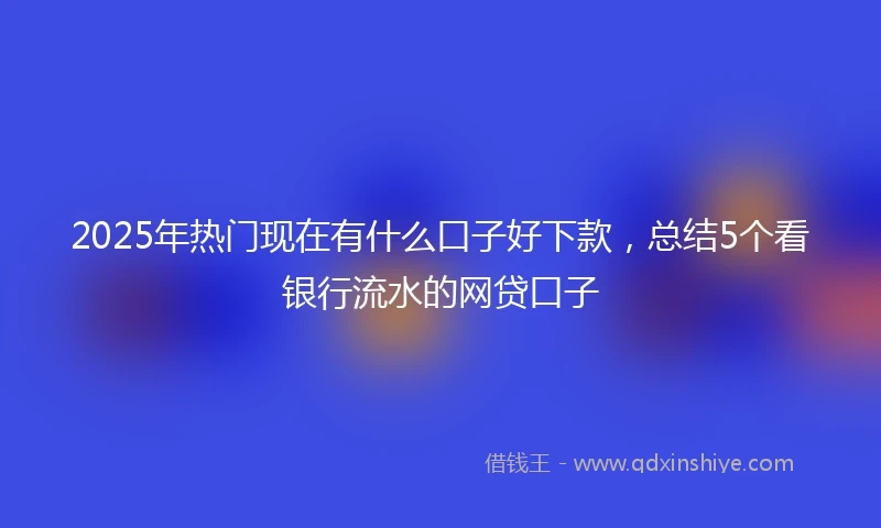 2025年热门现在有什么口子好下款，总结5个看银行流水的网贷口子