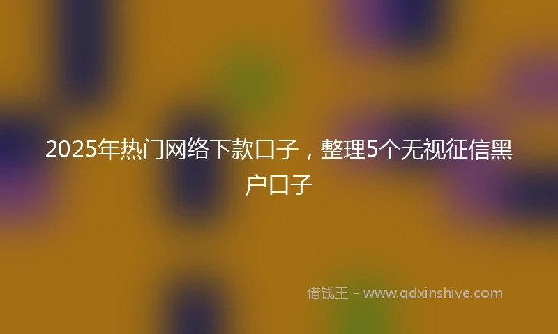 2025年热门网络下款口子，整理5个无视征信黑户口子