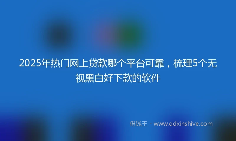 2025年热门网上贷款哪个平台可靠，梳理5个无视黑白好下款的软件