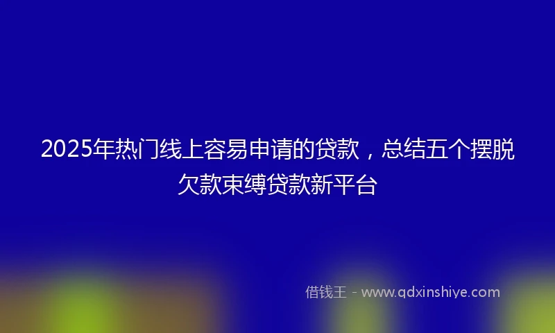 2025年热门线上容易申请的贷款，总结五个摆脱欠款束缚贷款新平台