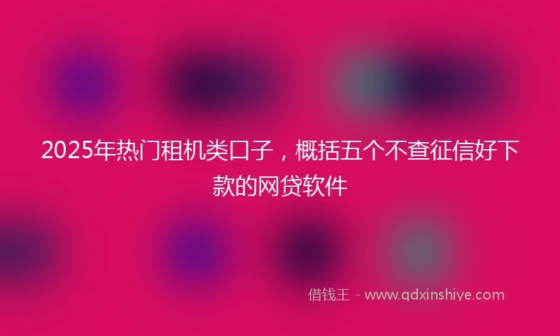2025年热门租机类口子，概括五个不查征信好下款的网贷软件