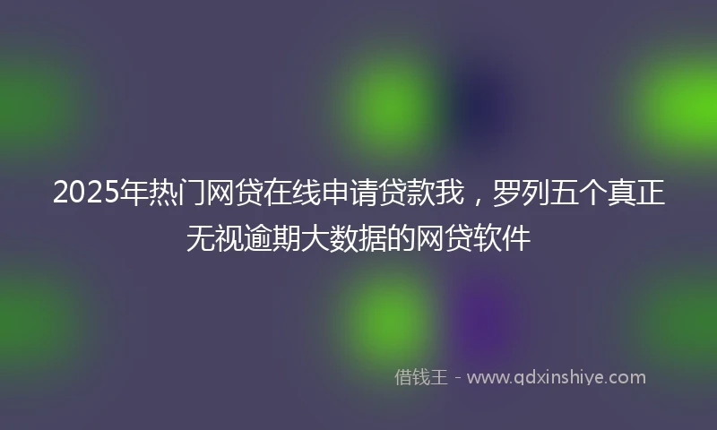2025年热门网贷在线申请贷款我，罗列五个真正无视逾期大数据的网贷软件