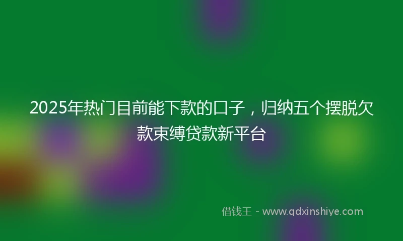 2025年热门目前能下款的口子，归纳五个摆脱欠款束缚贷款新平台