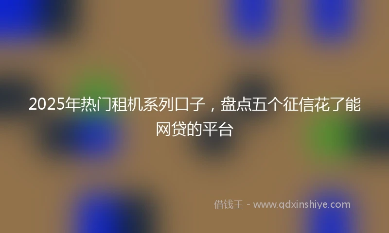 2025年热门租机系列口子，盘点五个征信花了能网贷的平台