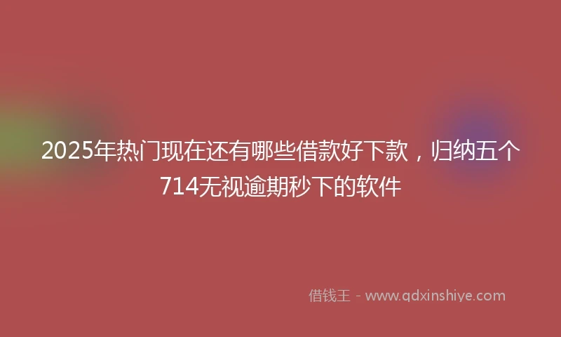2025年热门现在还有哪些借款好下款，归纳五个714无视逾期秒下的软件