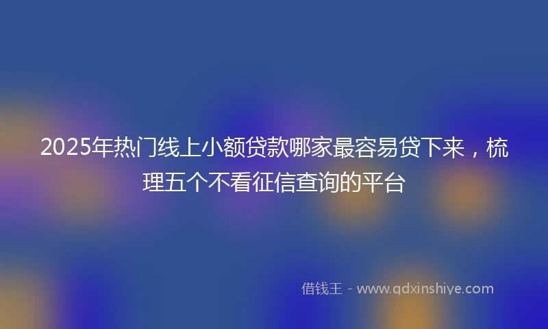 2025年热门线上小额贷款哪家最容易贷下来，梳理五个不看征信查询的平台