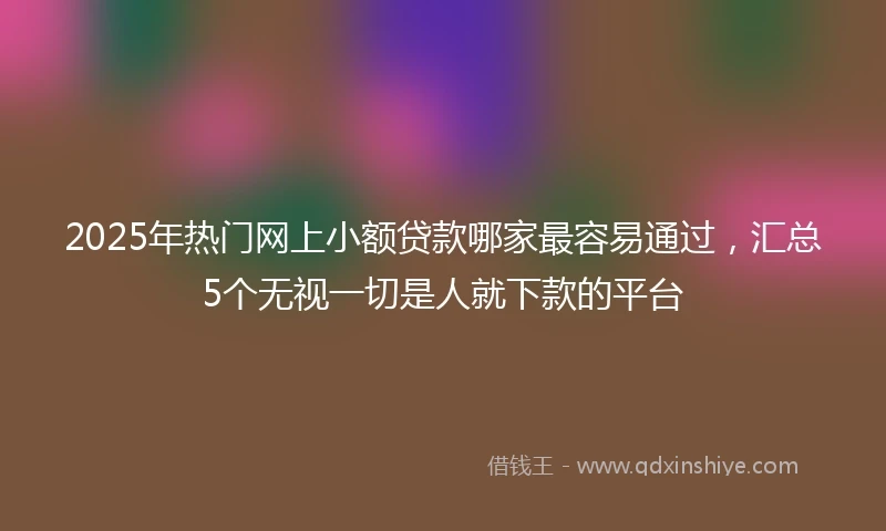 2025年热门网上小额贷款哪家最容易通过，汇总5个无视一切是人就下款的平台