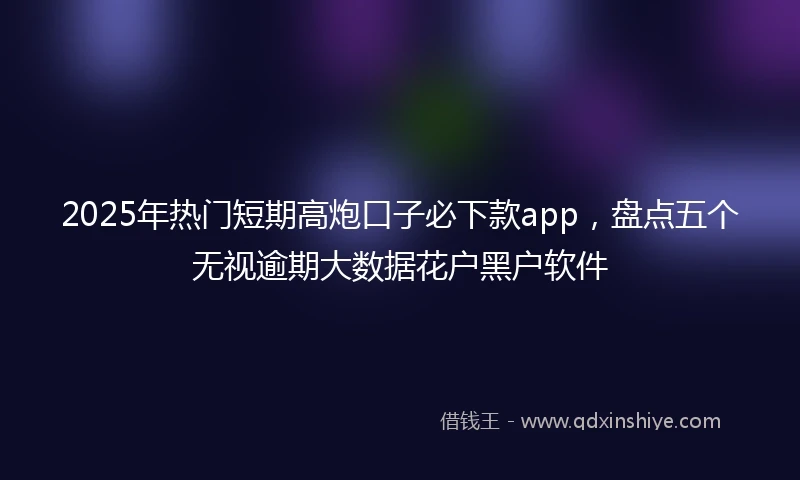 2025年热门短期高炮口子必下款app，盘点五个无视逾期大数据花户黑户软件