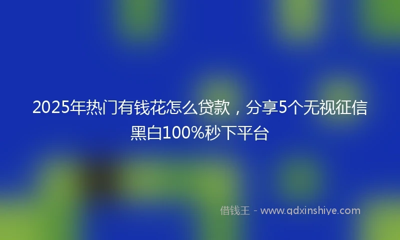 2025年热门有钱花怎么贷款，分享5个无视征信黑白100%秒下平台