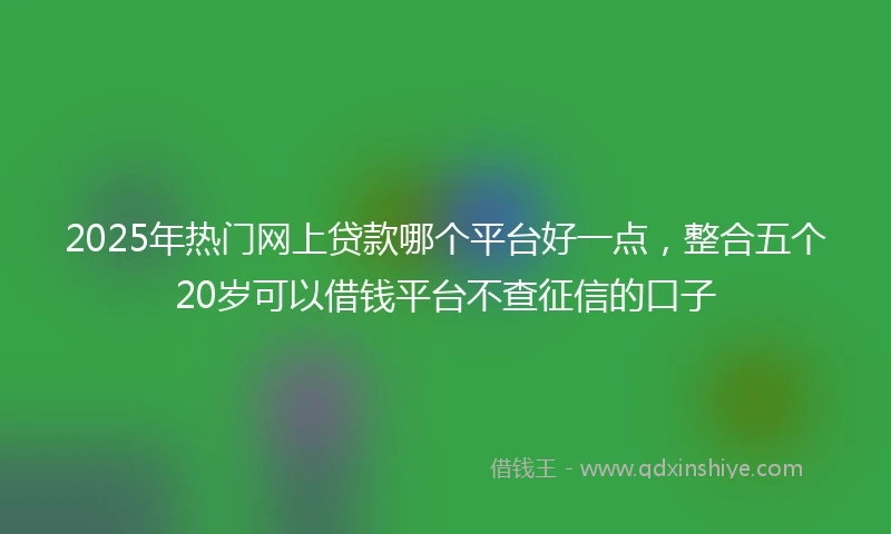 2025年热门网上贷款哪个平台好一点，整合五个20岁可以借钱平台不查征信的口子