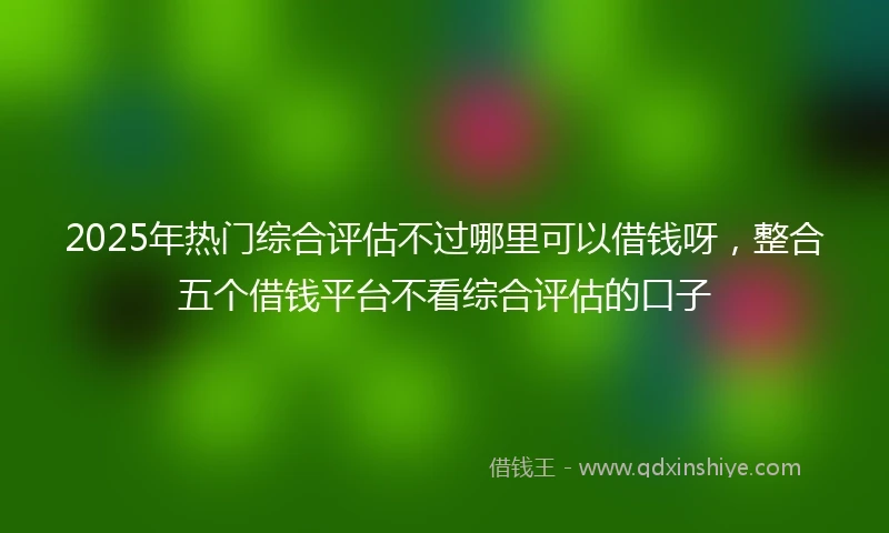 2025年热门综合评估不过哪里可以借钱呀，整合五个借钱平台不看综合评估的口子