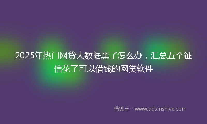 2025年热门网贷大数据黑了怎么办，汇总五个征信花了可以借钱的网贷软件