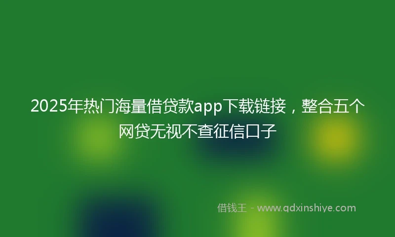 2025年热门海量借贷款app下载链接，整合五个网贷无视不查征信口子