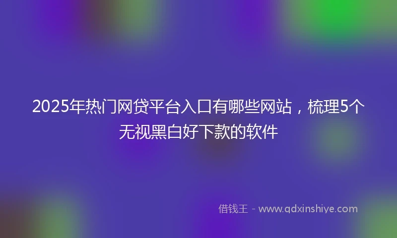 2025年热门网贷平台入口有哪些网站，梳理5个无视黑白好下款的软件