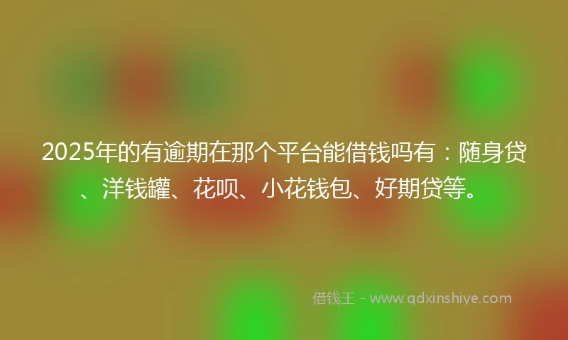 2025年的有逾期在那个平台能借钱吗有：随身贷、洋钱罐、花呗、小花钱包、好期贷等。