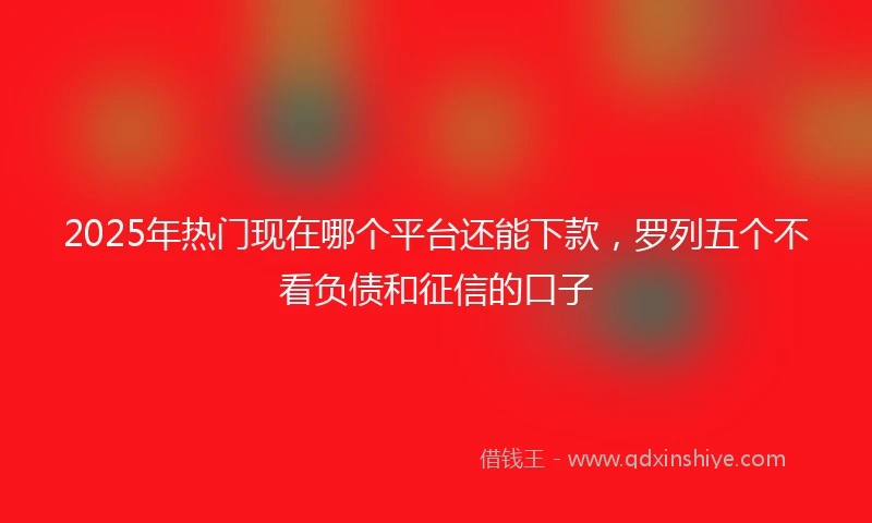 2025年热门现在哪个平台还能下款，罗列五个不看负债和征信的口子