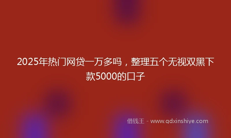 2025年热门网贷一万多吗，整理五个无视双黑下款5000的口子