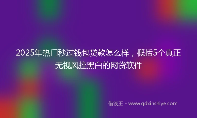 2025年热门秒过钱包贷款怎么样，概括5个真正无视风控黑白的网贷软件