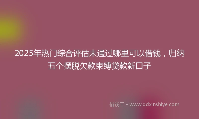 2025年热门综合评估未通过哪里可以借钱,归纳五个摆脱欠款束缚贷款新口子