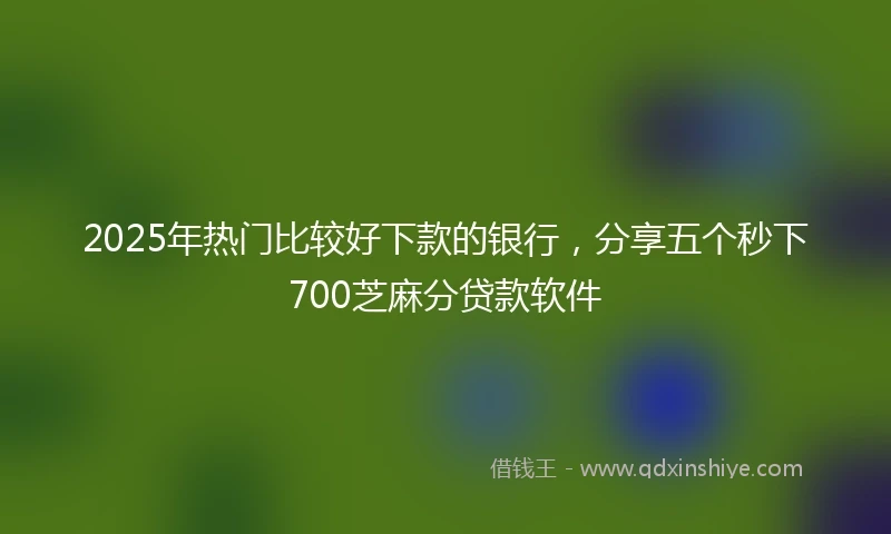 2025年热门比较好下款的银行，分享五个秒下700芝麻分贷款软件