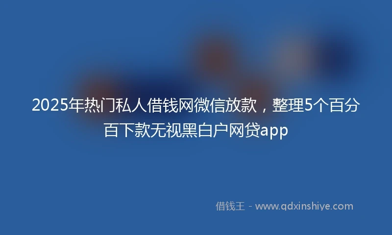 2025年热门私人借钱网微信放款，整理5个百分百下款无视黑白户网贷app