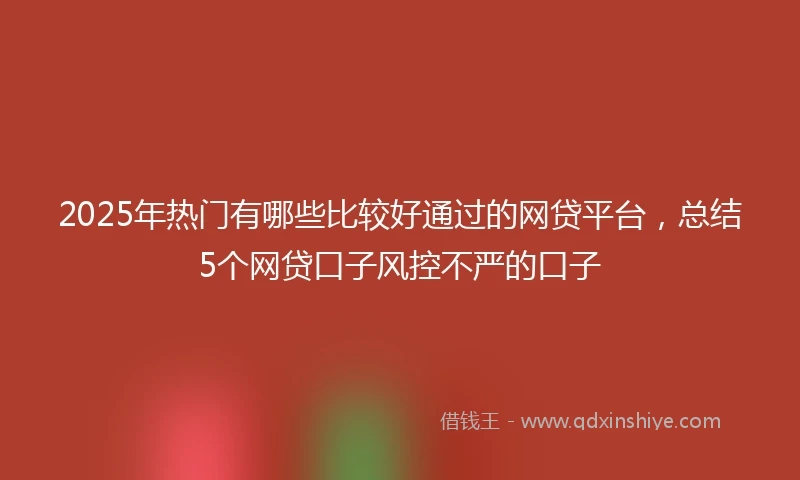 2025年热门有哪些比较好通过的网贷平台，总结5个网贷口子风控不严的口子