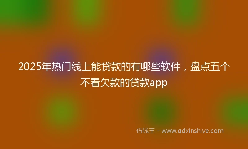2025年热门线上能贷款的有哪些软件，盘点五个不看欠款的贷款app