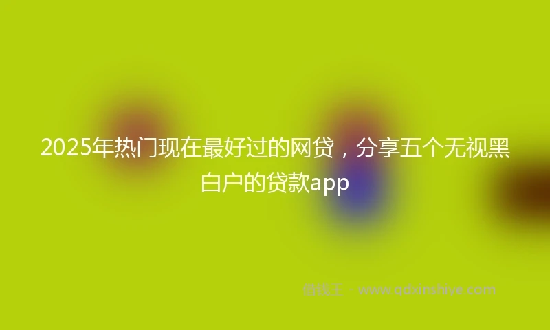 2025年热门现在最好过的网贷，分享五个无视黑白户的贷款app
