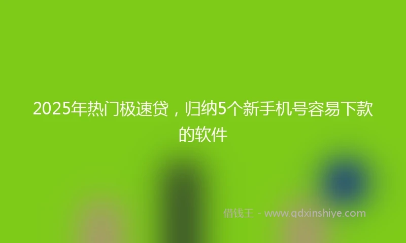 2025年热门极速贷，归纳5个新手机号容易下款的软件