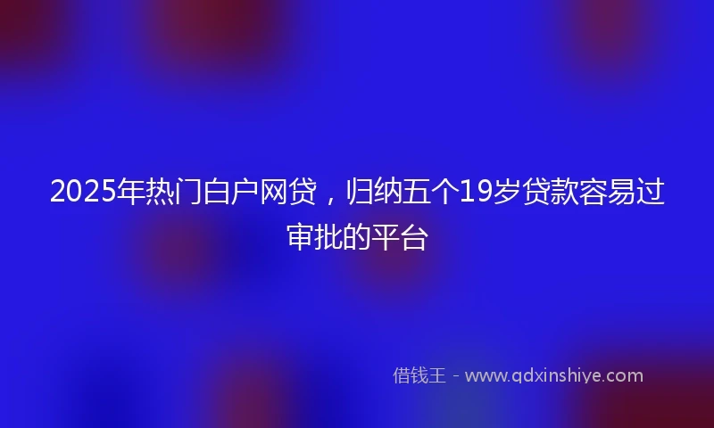 2025年热门白户网贷，归纳五个19岁贷款容易过审批的平台