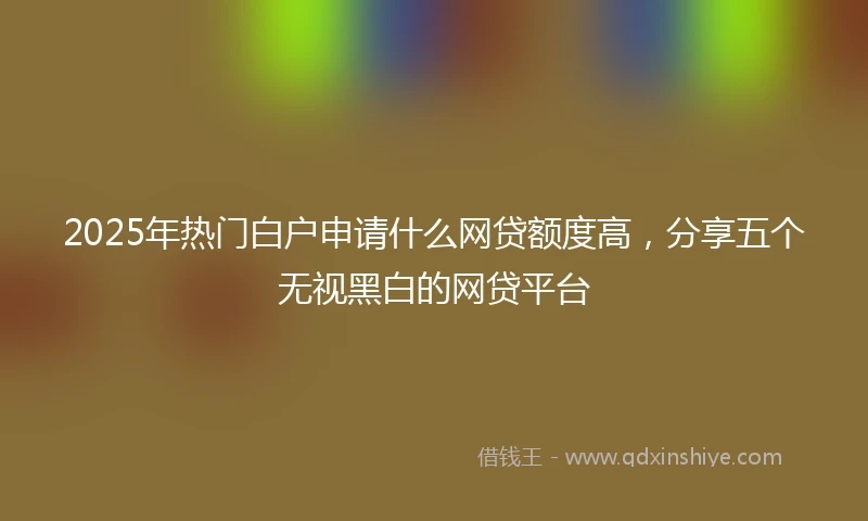 2025年热门白户申请什么网贷额度高，分享五个无视黑白的网贷平台