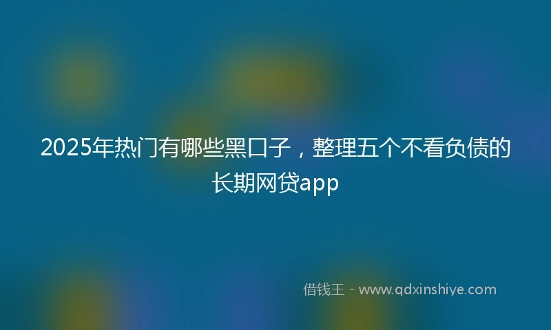 2025年热门有哪些黑口子，整理五个不看负债的长期网贷app