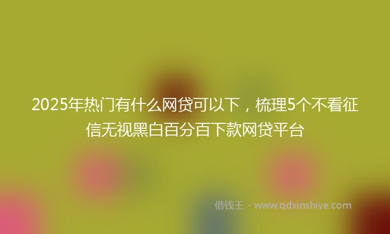 2025年热门有什么网贷可以下，梳理5个不看征信无视黑白百分百下款网贷平台