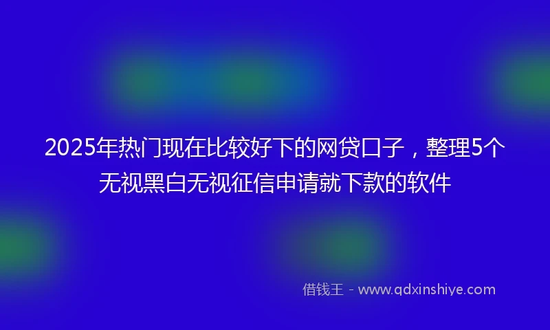 2025年热门现在比较好下的网贷口子，整理5个无视黑白无视征信申请就下款的软件