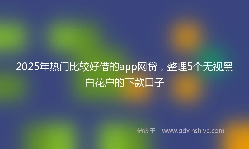 2025年热门比较好借的app网贷，整理5个无视黑白花户的下款口子