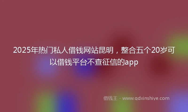 2025年热门私人借钱网站昆明，整合五个20岁可以借钱平台不查征信的app