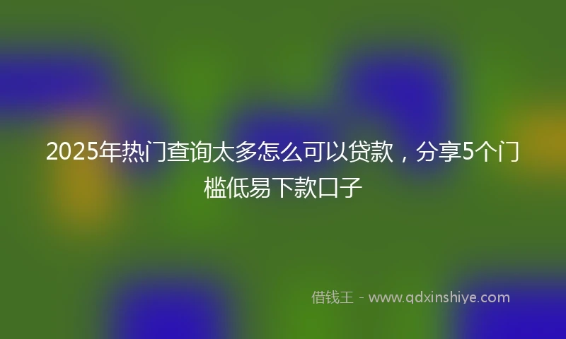 2025年热门查询太多怎么可以贷款，分享5个门槛低易下款口子