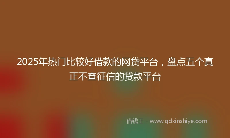 2025年热门比较好借款的网贷平台，盘点五个真正不查征信的贷款平台