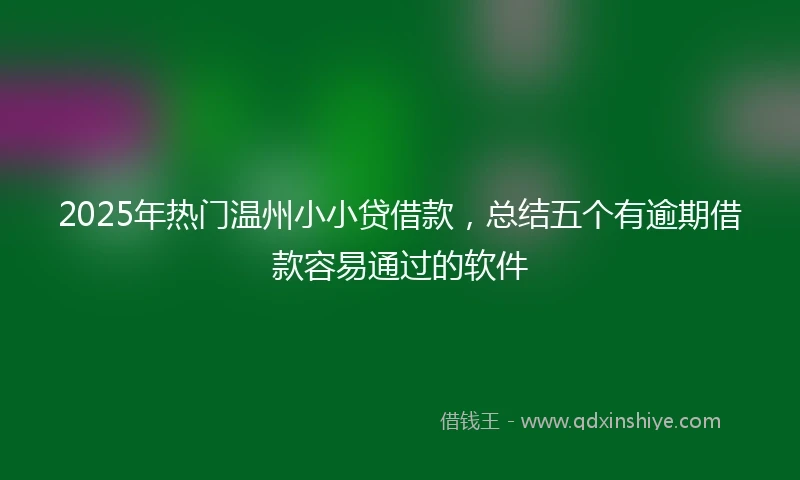 2025年热门温州小小贷借款，总结五个有逾期借款容易通过的软件