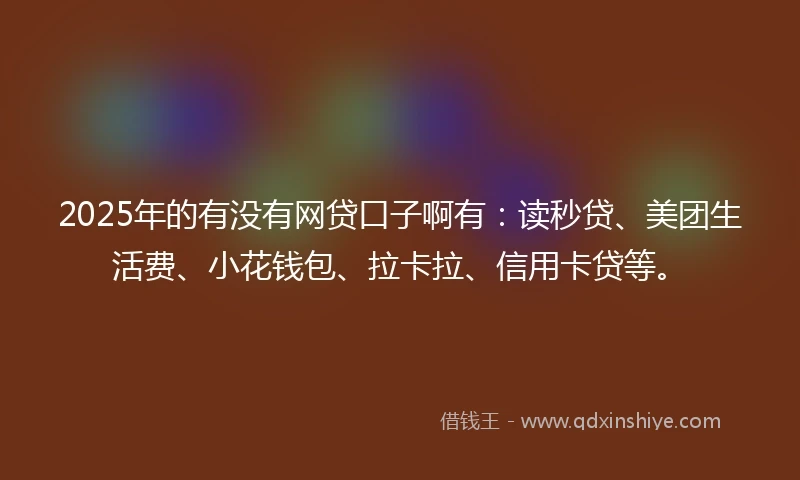 2025年的有没有网贷口子啊有：读秒贷、美团生活费、小花钱包、拉卡拉、信用卡贷等。