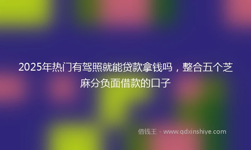 2025年热门有驾照就能贷款拿钱吗，整合五个芝麻分负面借款的口子